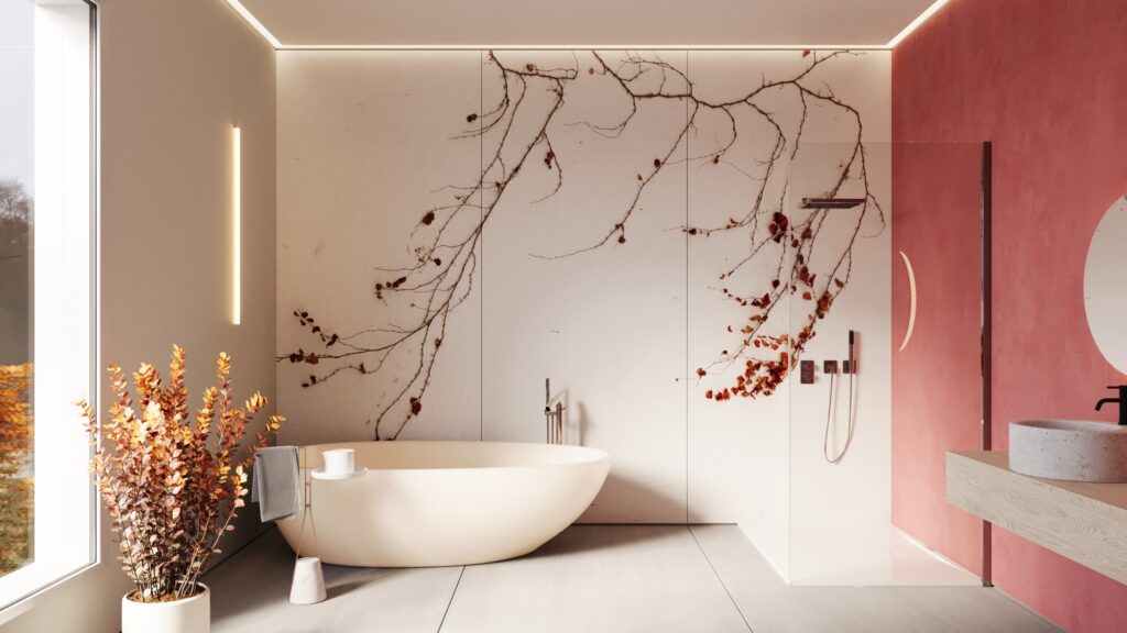 using decorative tiles on shower walls