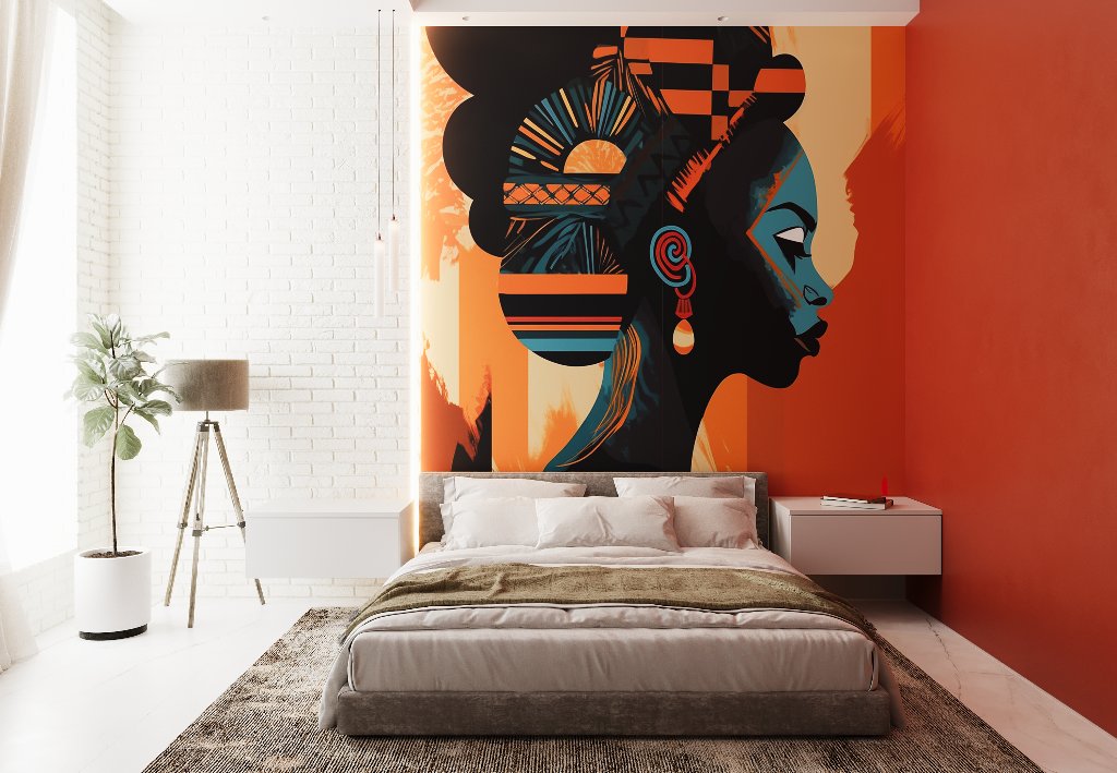 Tiled Walls in a Bedroom